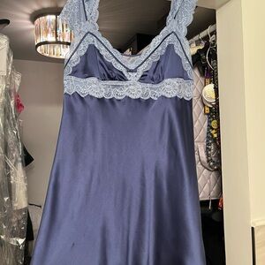 Lace Trim Silk Nightgown/chemise  - Blue & Baby Blue, never worn